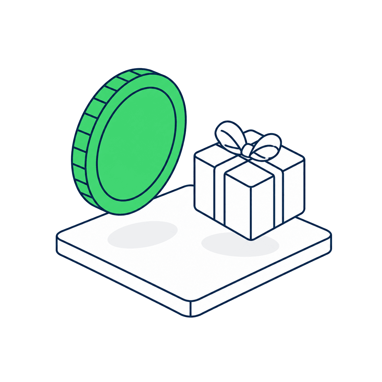 Isometric illustration of a car beside a single weekly payment tag