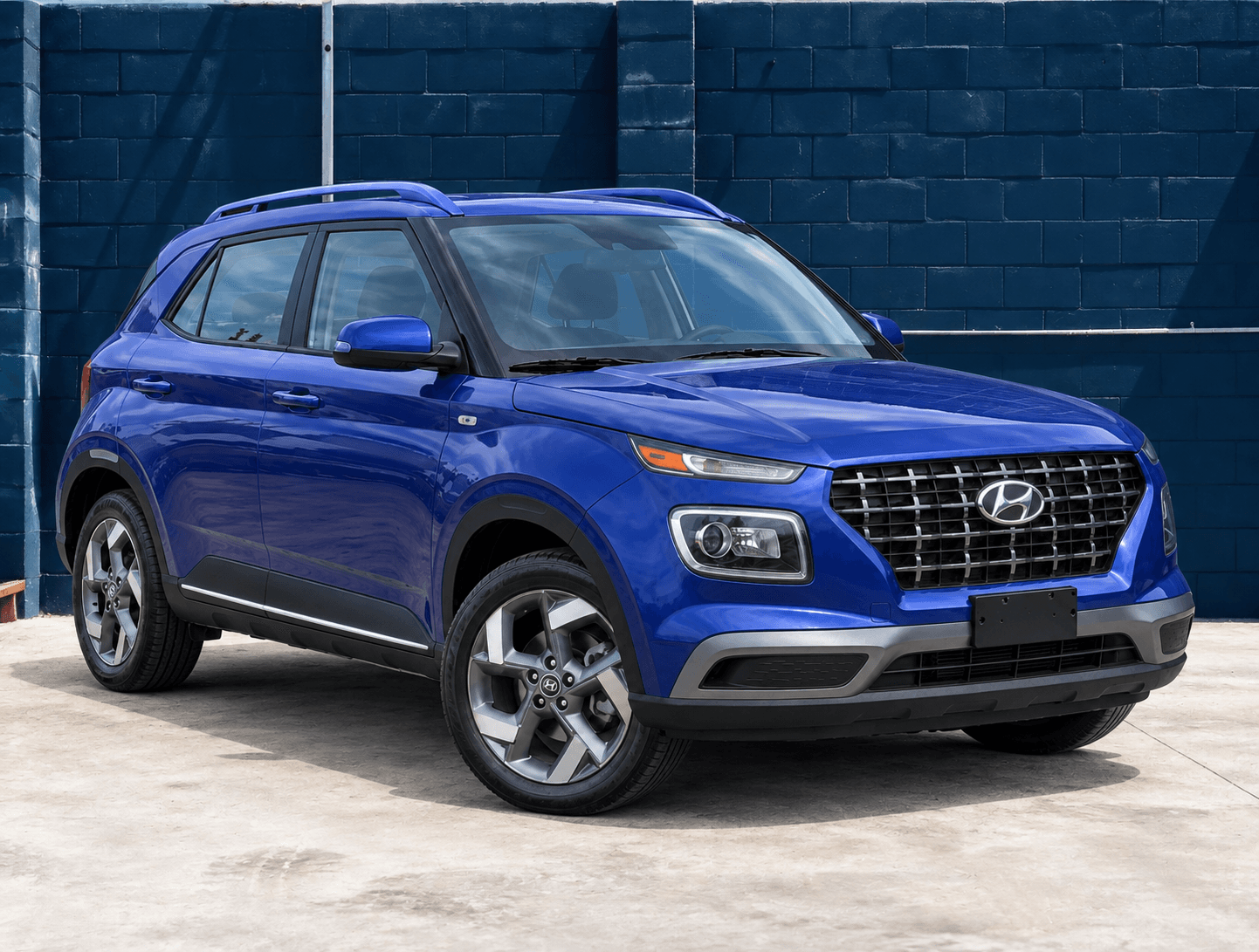 2022 Hyundai Venue in Blue, front three-quarter view