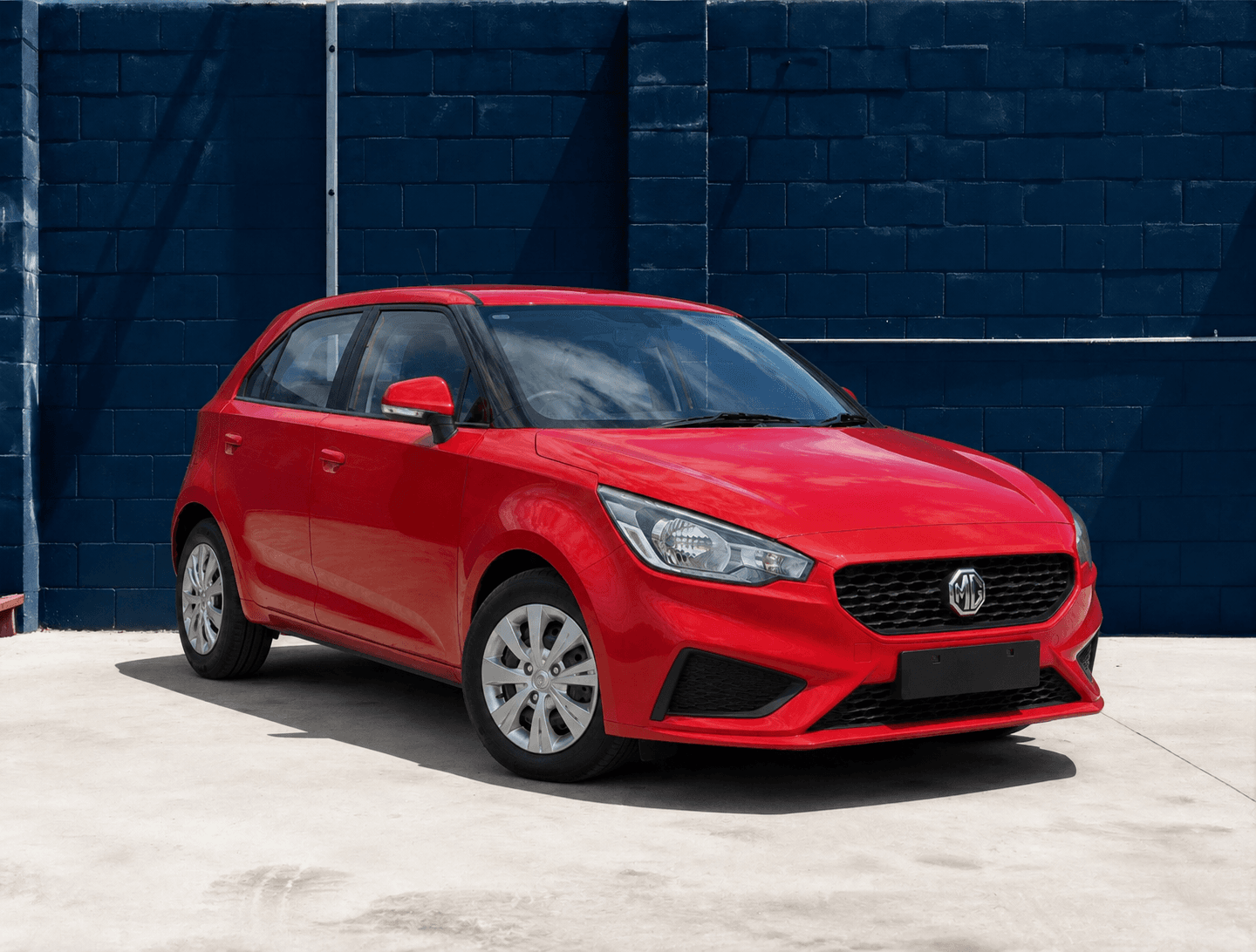 2021 MG MG3 Core in Red, front three-quarter view