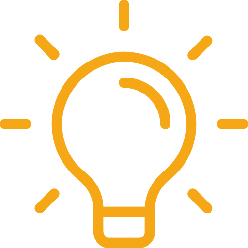 lamp yellow lightbulb icon