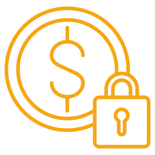 yellow money with lock icon