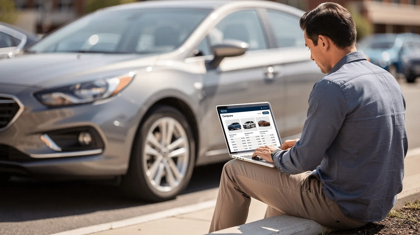 man_on_laptop_comparing_cars man on laptop comparing cars